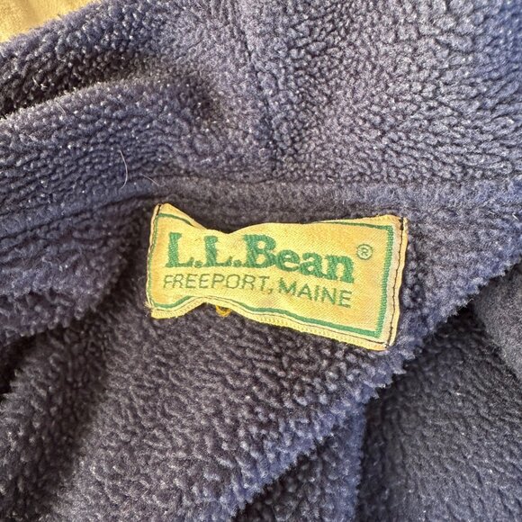 Vtg LL Bean Robe Womens Medium Long Fleece Robe Pockets Belt Wrap 90's - Picture 2 of 5